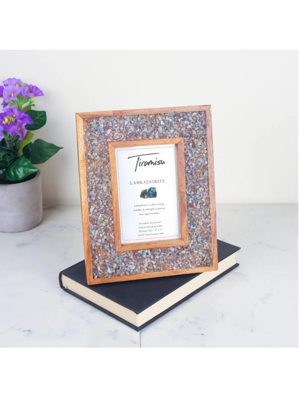 Tiramisu Seascape Labradorite Gemstone Picture Frame 4x6